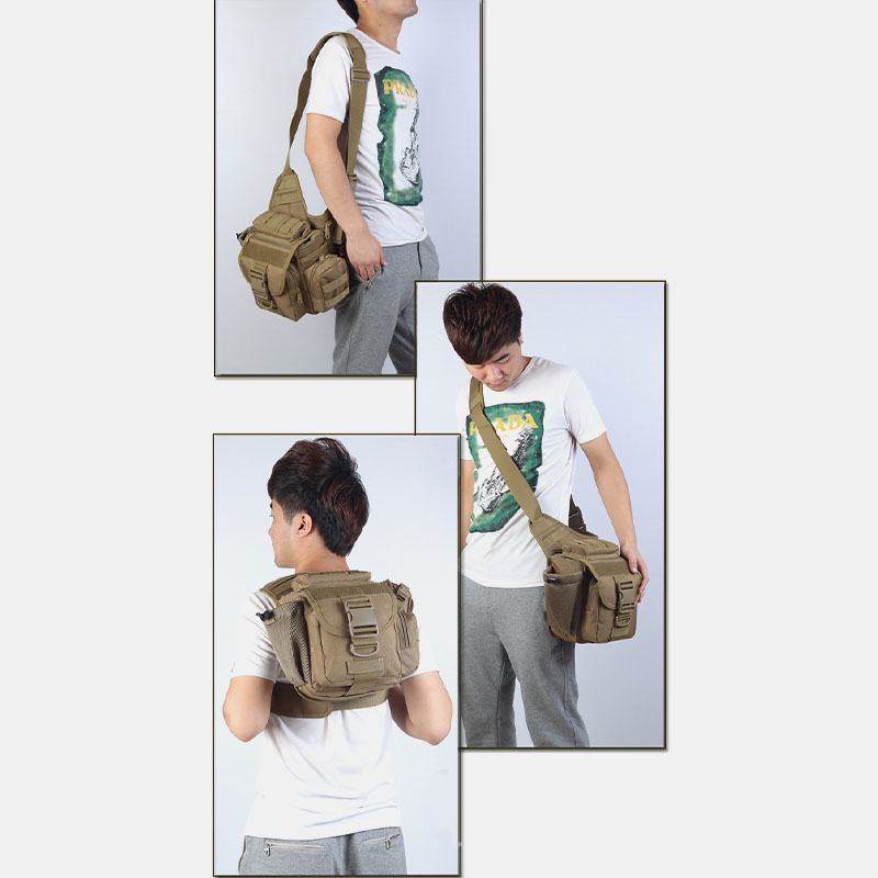 Unisex Oxford Cloth Tactical Camouflage Outdoor Game Riding Multi-carry Torba Podsiodłowa Torba Crossbody Torba Na Talię Plecak