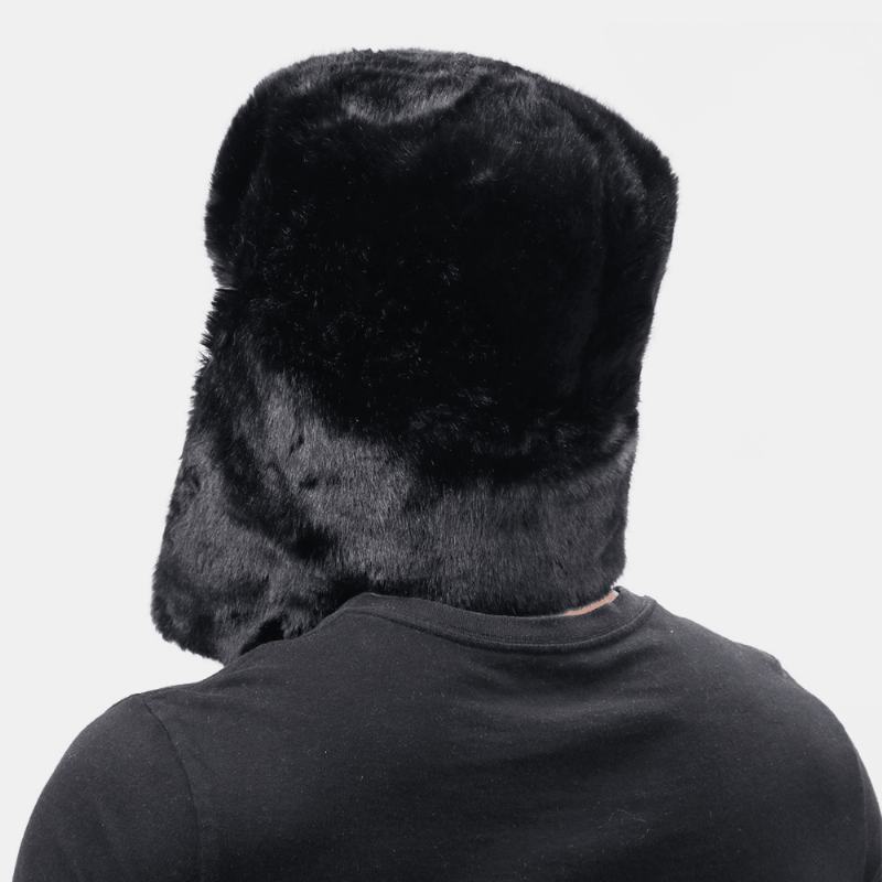 Unisex Plus Aksamitna Sowiecka Odznaka Ciepła Wiatroszczelna Ochrona Nauszników Outdoor Trapper Hat Ushanka Hat