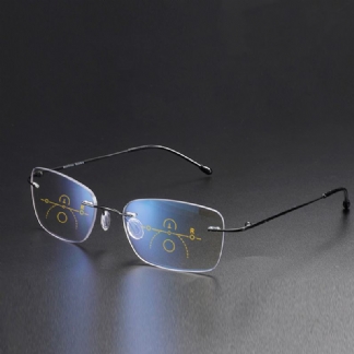 Unisex Podwójnego Zastosowania Bezramowe Wieloogniskowe Anty-niebieskie Światło Inteligentne Automatyczne Okulary Do CZytania Z Zoomem Okulary Prezbioptyczne