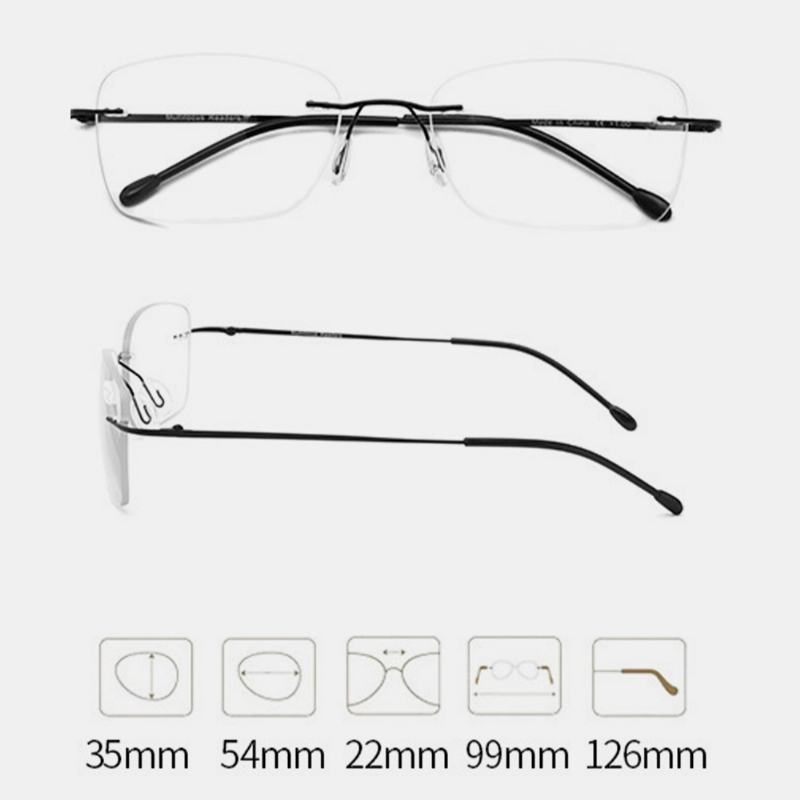 Unisex Podwójnego Zastosowania Bezramowe Wieloogniskowe Anty-niebieskie Światło Inteligentne Automatyczne Okulary Do CZytania Z Zoomem Okulary Prezbioptyczne