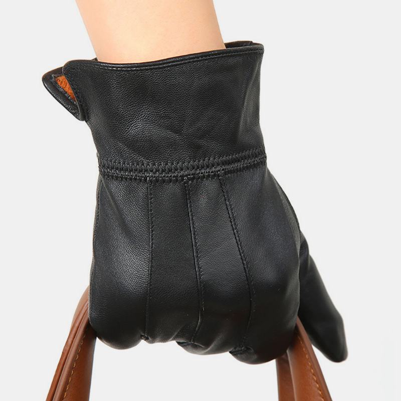 Unisex Prawdziwa Skóra Owcza Ekran Dotykowy Ciepłe Outdoor Casual Business Gloves