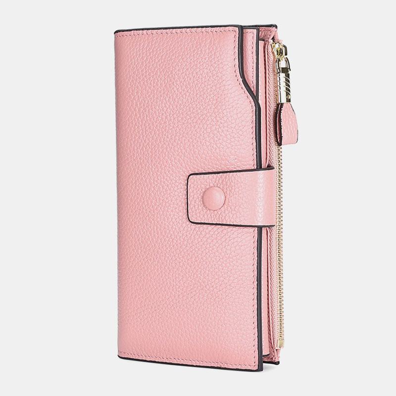 Unisex Prawdziwej Skóry Anti-theft Lychee Wzór 5.8 Cal Phone Bag Sprzęgła Portmonetka Multi-slot Posiadacz Karty Portfel