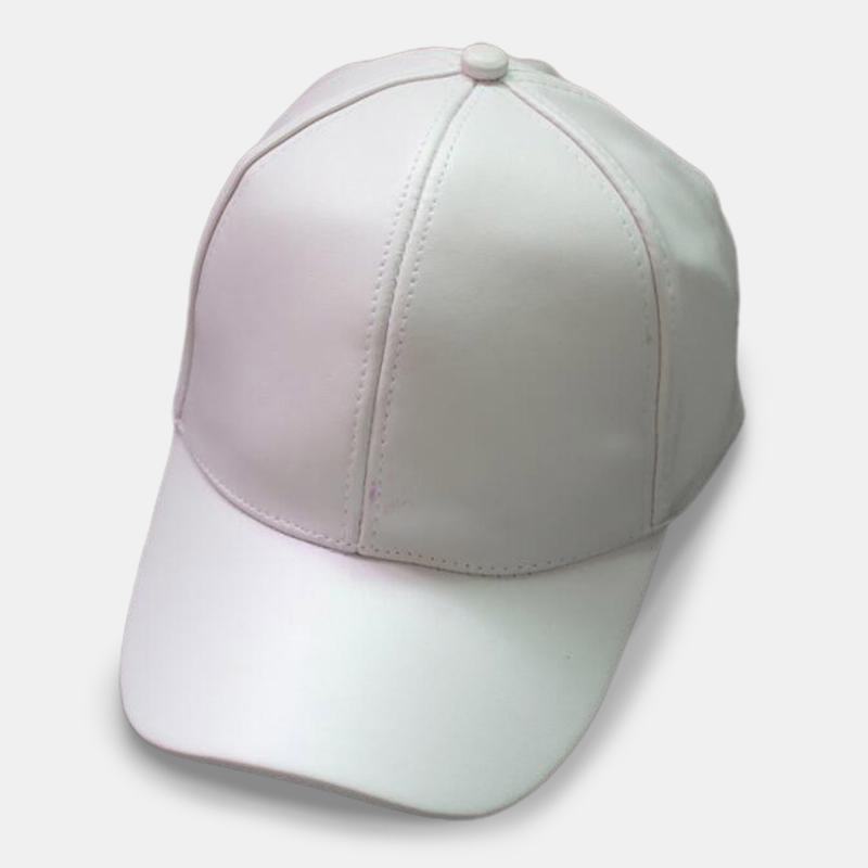 Unisex Pu Leather Solid Color Light Plate Hip-hop Style Curve Brim Visor Baseball Hat