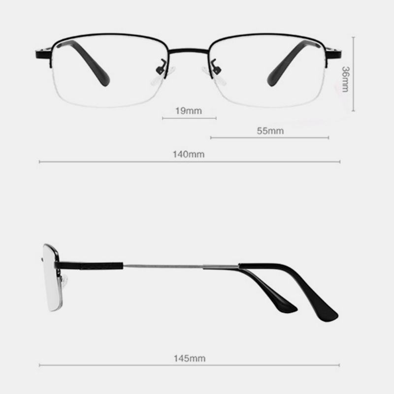 Unisex Składana Pół Rama Anty-niebieskie Światło Podwójnego Zastosowania Inteligentny Zoom Wieloogniskowe Okulary Zmieniające Kolor Okulary Do CZytania Okulary Prezbioptyczne