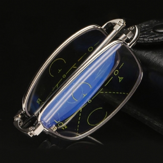 Unisex Składane Przebarwione Anty-niebieskie Światło Wieloogniskowe Przeciwzmęczeniowe Elastyczne Kwadratowe Okulary Do CZytania