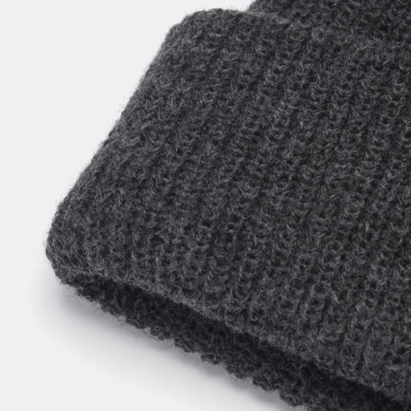 Unisex Wełniana Naszywka Z Napisem CZapka Z Dzianiny Retro Casual Winter Warm Regulowana CZapka Beanie Bez Ronda