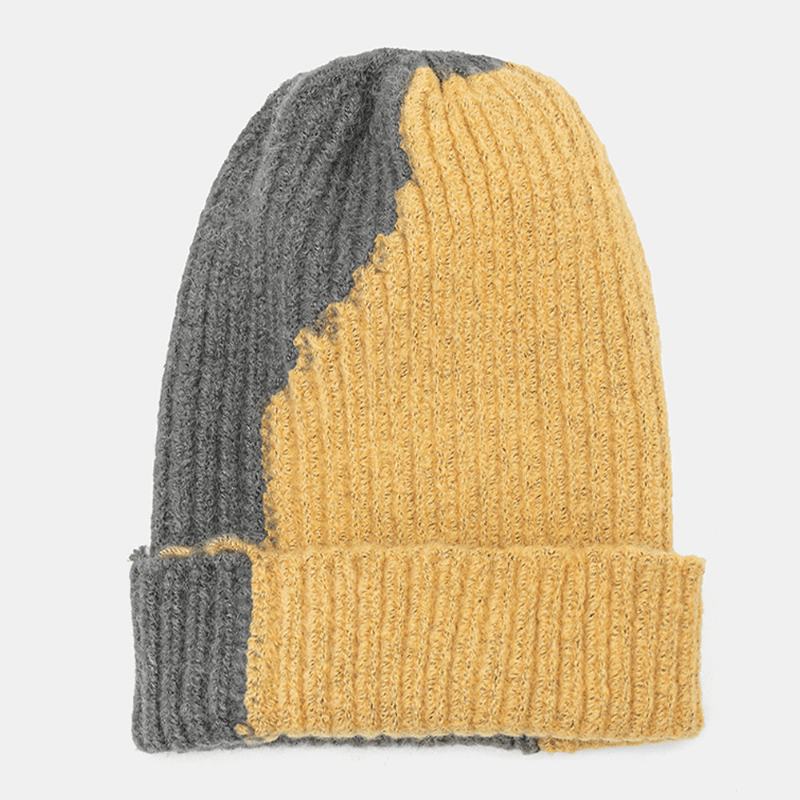 Unisex Zimowy Dopasowany Kolor Prosta Dzianinowa CZapka Outdoor Casual All-match Elastyczna Ochrona Słuchu Ciepła CZapka Typu Beanie