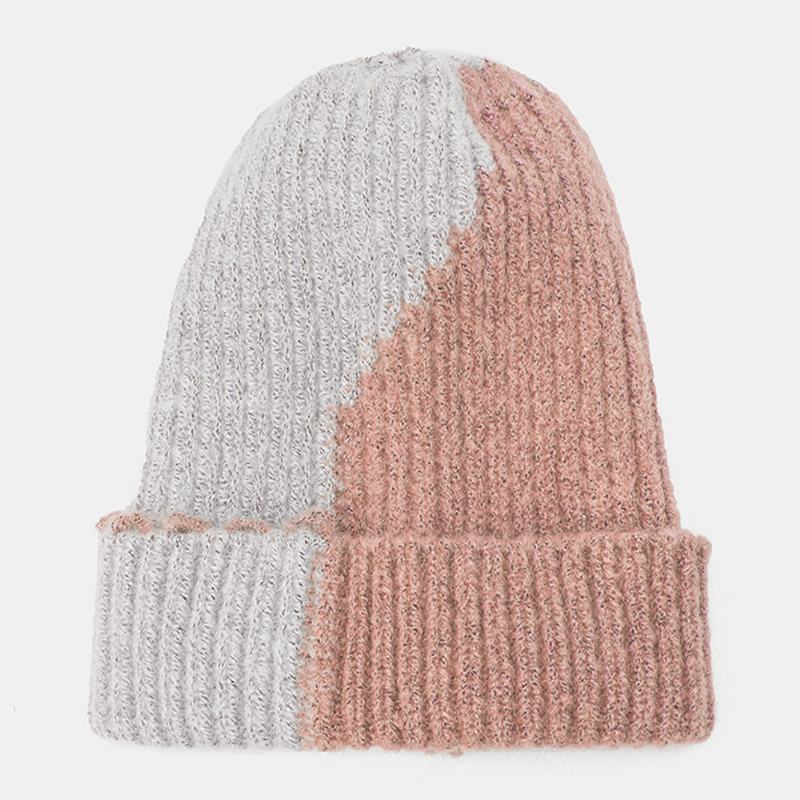 Unisex Zimowy Dopasowany Kolor Prosta Dzianinowa CZapka Outdoor Casual All-match Elastyczna Ochrona Słuchu Ciepła CZapka Typu Beanie