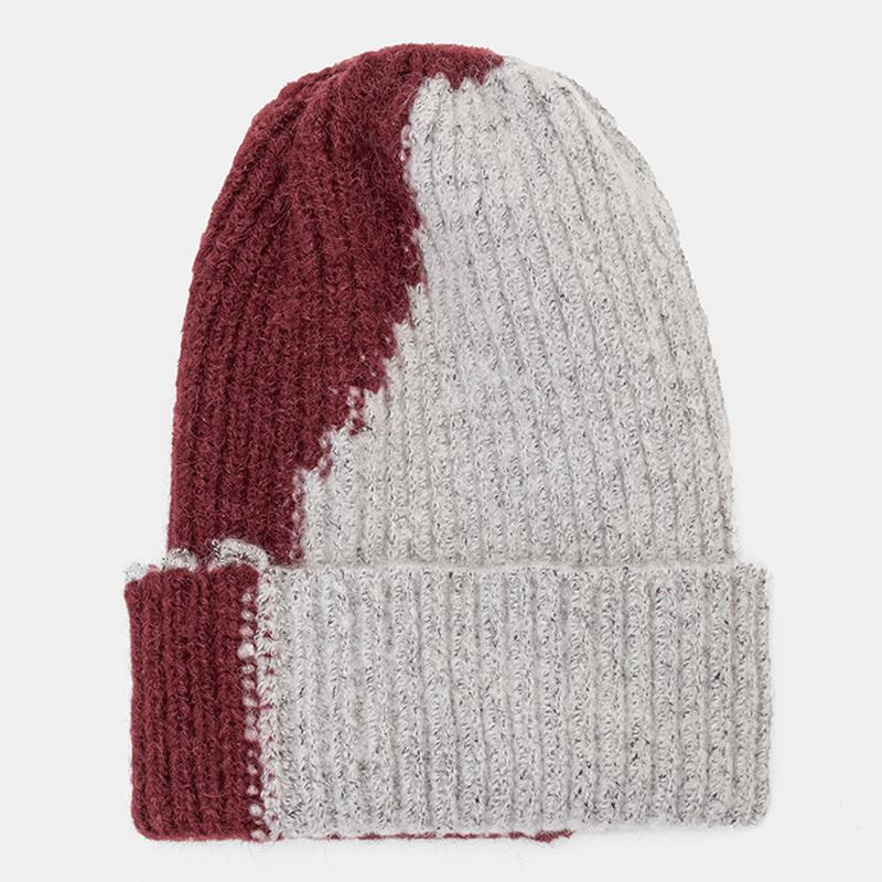 Unisex Zimowy Dopasowany Kolor Prosta Dzianinowa CZapka Outdoor Casual All-match Elastyczna Ochrona Słuchu Ciepła CZapka Typu Beanie