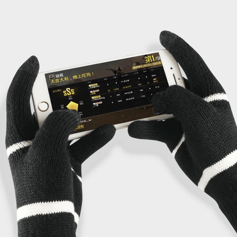 Unisex Zimowy Ekran Dotykowy Z Dzianiny Na Zewnątrz Ciepłe Zagęszczone Rękawiczki
