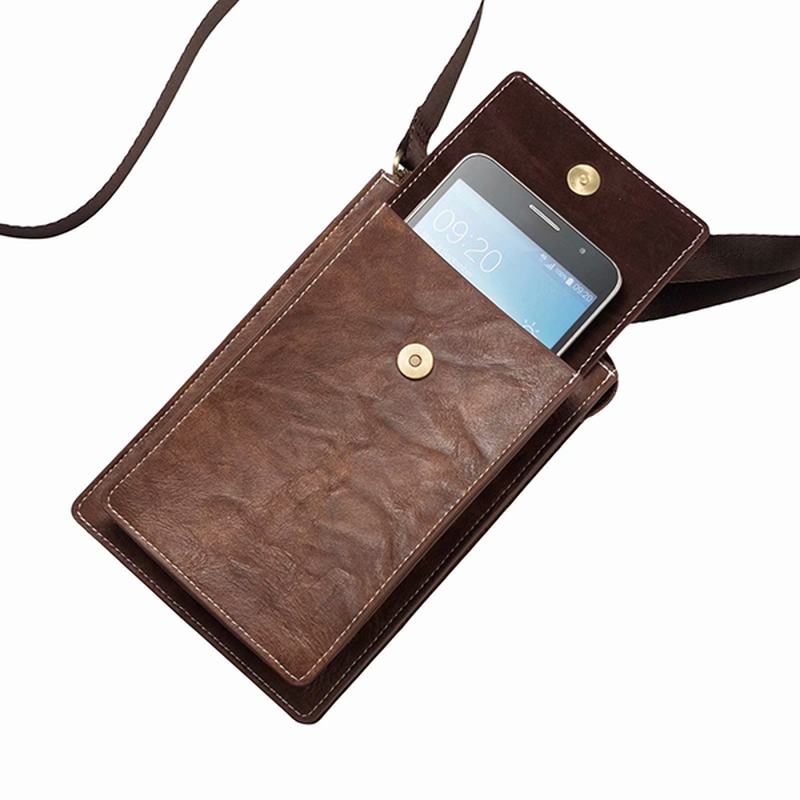 Vintage Casual Podwójny Zamek Błyskawiczny 6 Cali Torba Na Telefon Torba Crossbody Torba Na Talię Dla Mężczyzn