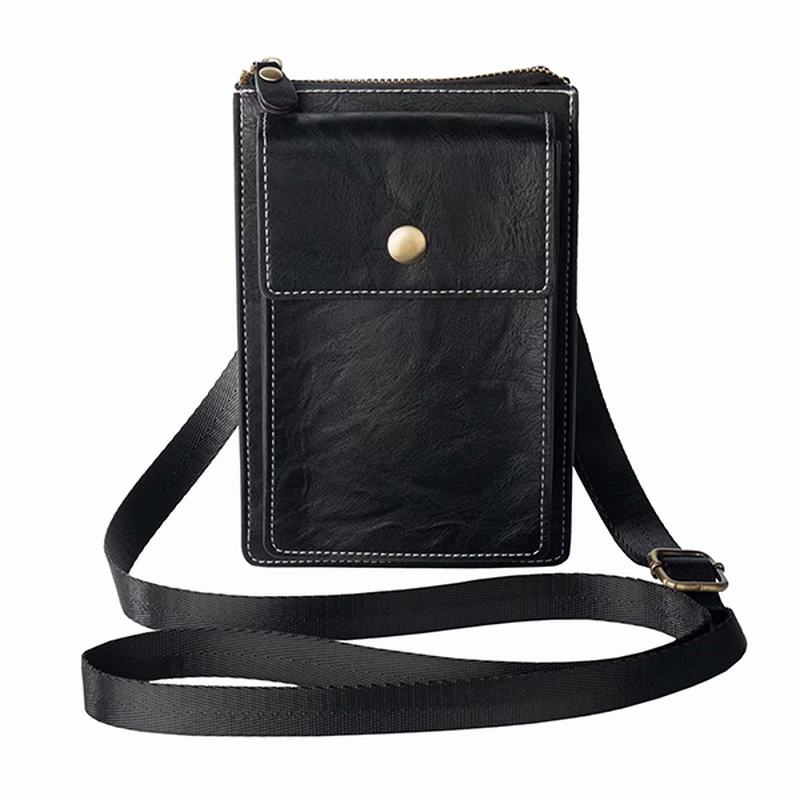 Vintage Casual Podwójny Zamek Błyskawiczny 6 Cali Torba Na Telefon Torba Crossbody Torba Na Talię Dla Mężczyzn