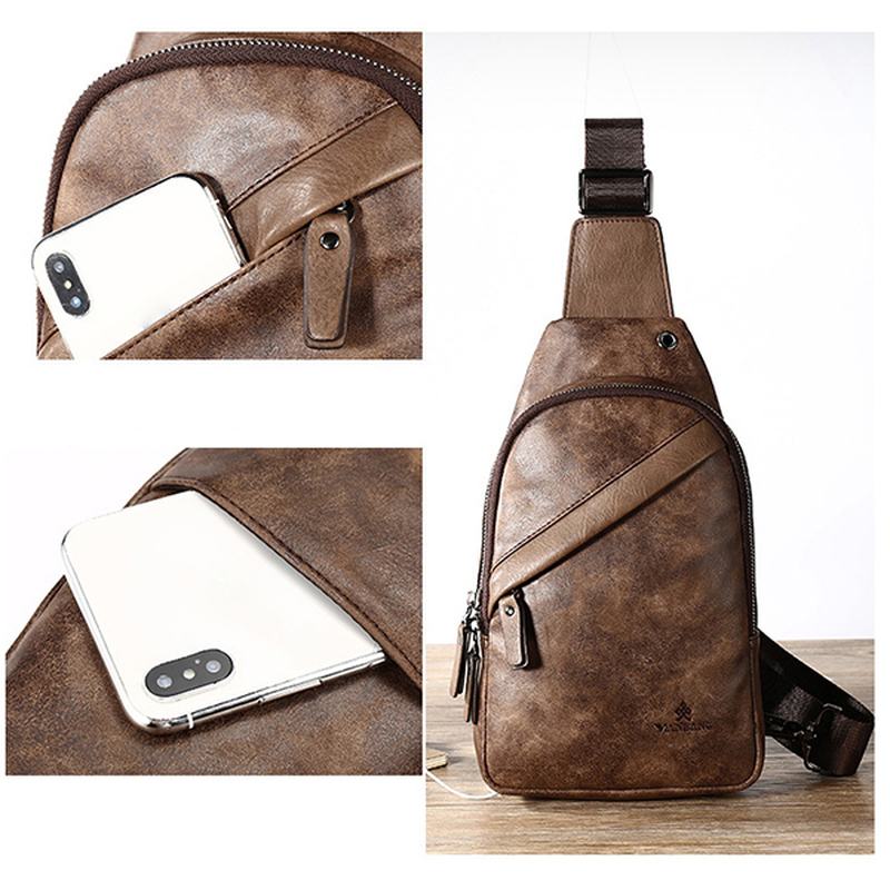 Vintage Casual Sling Bag Torba Przez Ramię Torba Na Klatkę Piersiową Dla Mężczyzn