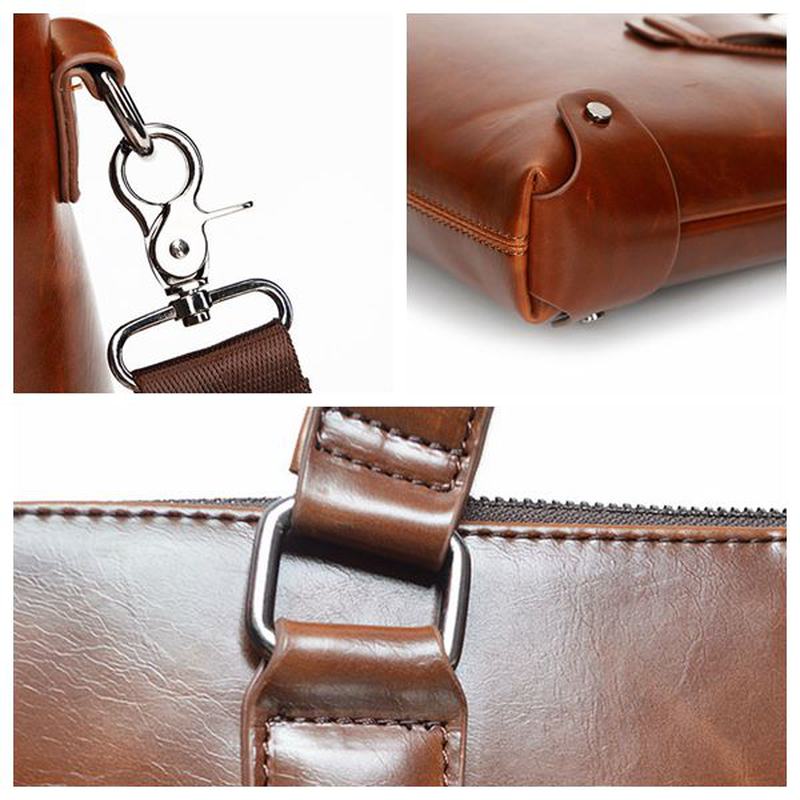 Vintage Pu Skórzana Torebka Biznesowa Torba Na Ramię Crossbody