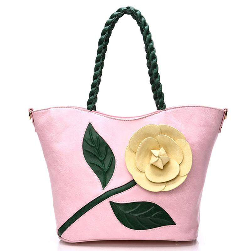 Wielofunkcyjna Torebka Damska Pu Leather Vintage Solid Rose