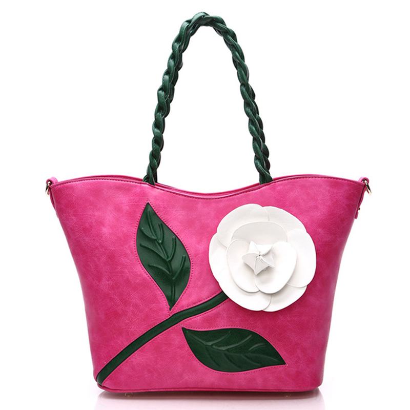 Wielofunkcyjna Torebka Damska Pu Leather Vintage Solid Rose