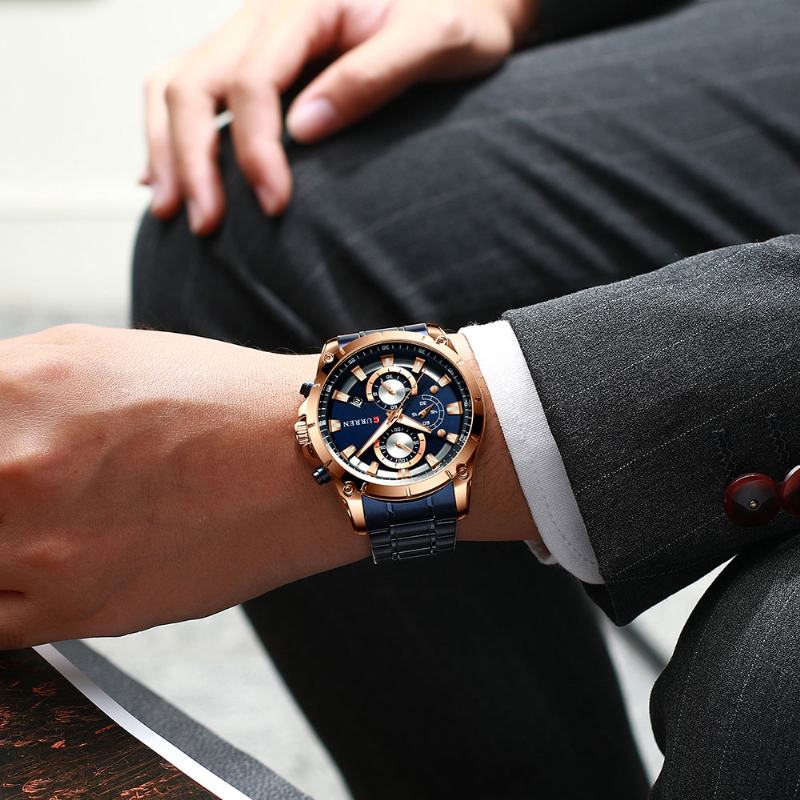 Wielofunkcyjny Biznesowy Męski Zegarek Na Rękę Luminous Display Zegarki Kwarcowe