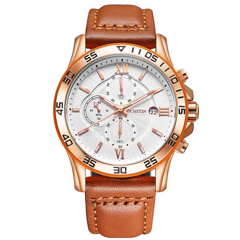 Wielofunkcyjny Chronograf Męski Zegarek Na Rękę Zegarki Kwarcowe W Stylu Biznesowym