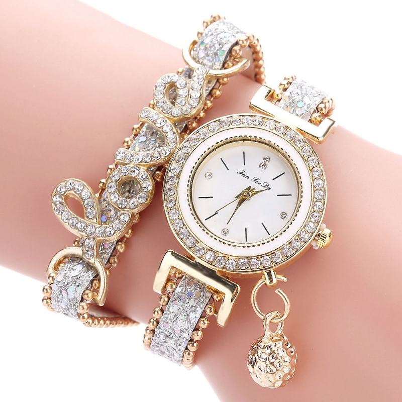 Wisiorek Damski Zegarek Na Bransoletce Crystal Moda Style Full Quartz Watch