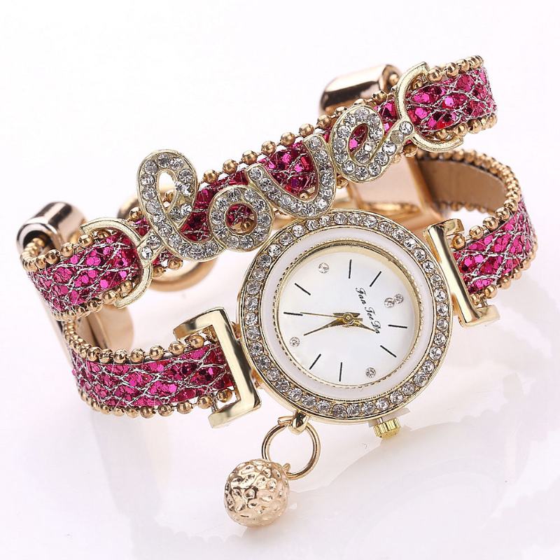 Wisiorek Damski Zegarek Na Bransoletce Crystal Moda Style Full Quartz Watch