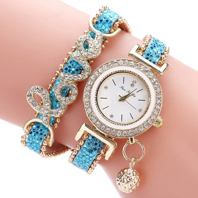 Wisiorek Damski Zegarek Na Bransoletce Crystal Moda Style Full Quartz Watch