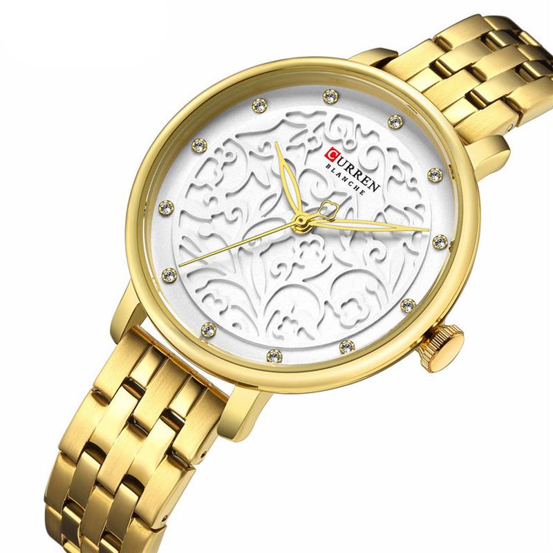 Wyświetlacz 3d Dial Business Damskie Wrist Watch Zegarki Kwarcowe Ze Stalową Opaską