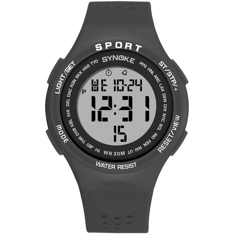 Wyświetlacz El Silikonowy Pasek Zegarek Sportowy 3atm Wodoodporny Zegarek Cyfrowy Dla Studentów