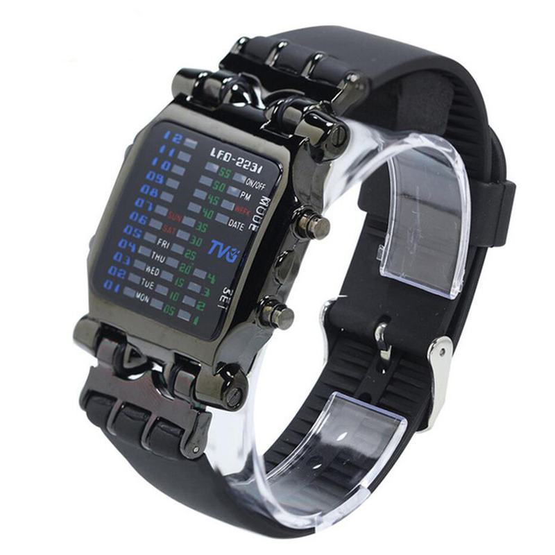 Wyświetlacz Led Kreatywny Zegarek Modne Elektroniczne Zegarki Cyfrowe