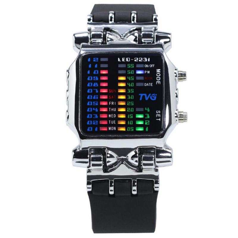 Wyświetlacz Led Kreatywny Zegarek Modne Elektroniczne Zegarki Cyfrowe
