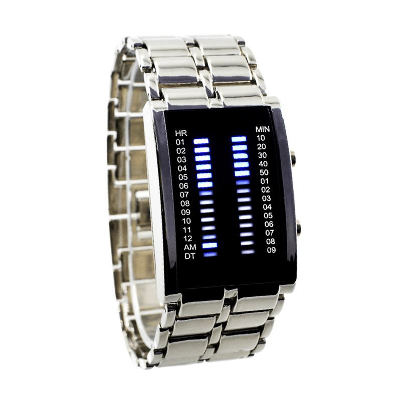 Wyświetlacz Led Mężczyźni Business Luminous Wodoodporne Elektroniczne Zegarki Cyfrowe
