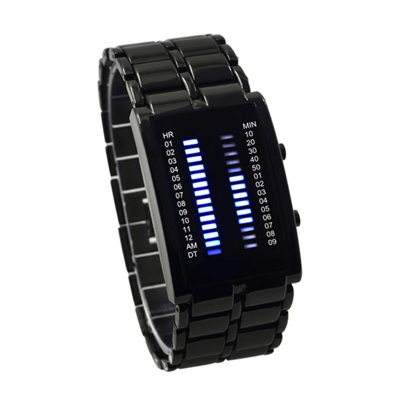 Wyświetlacz Led Mężczyźni Business Luminous Wodoodporne Elektroniczne Zegarki Cyfrowe
