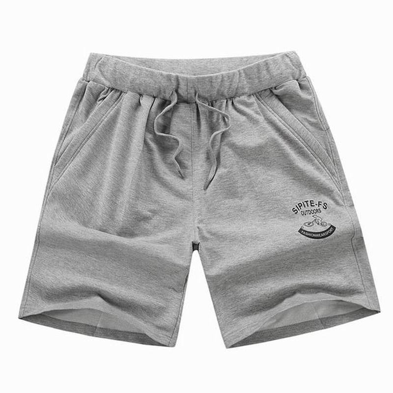 XS-5xl Męskie Bawełniane Spodenki Sportowe Elastyczny Pas Kieszenie Zapinane Na Zamek Krótkie Spodnie Ze Sznurkiem