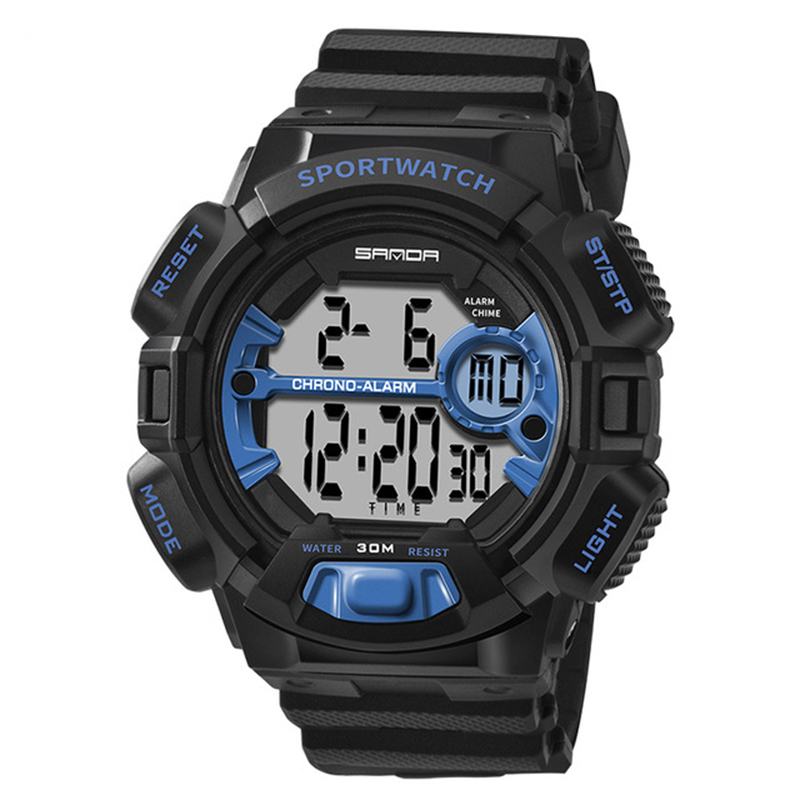 Zegarek Cyfrowy Luminous Display Kalendarz Alarm Stoper Watch Outdoor Sport Watch