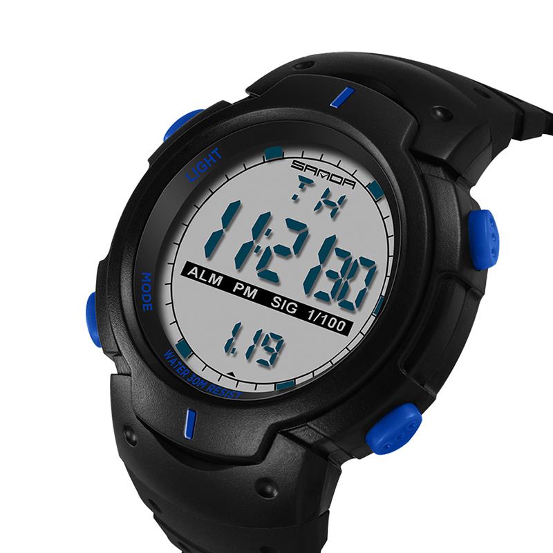 Zegarek Cyfrowy Luminous Motion Timing Stoper Kalendarz Alarm Watch Outdoor Sport Watch