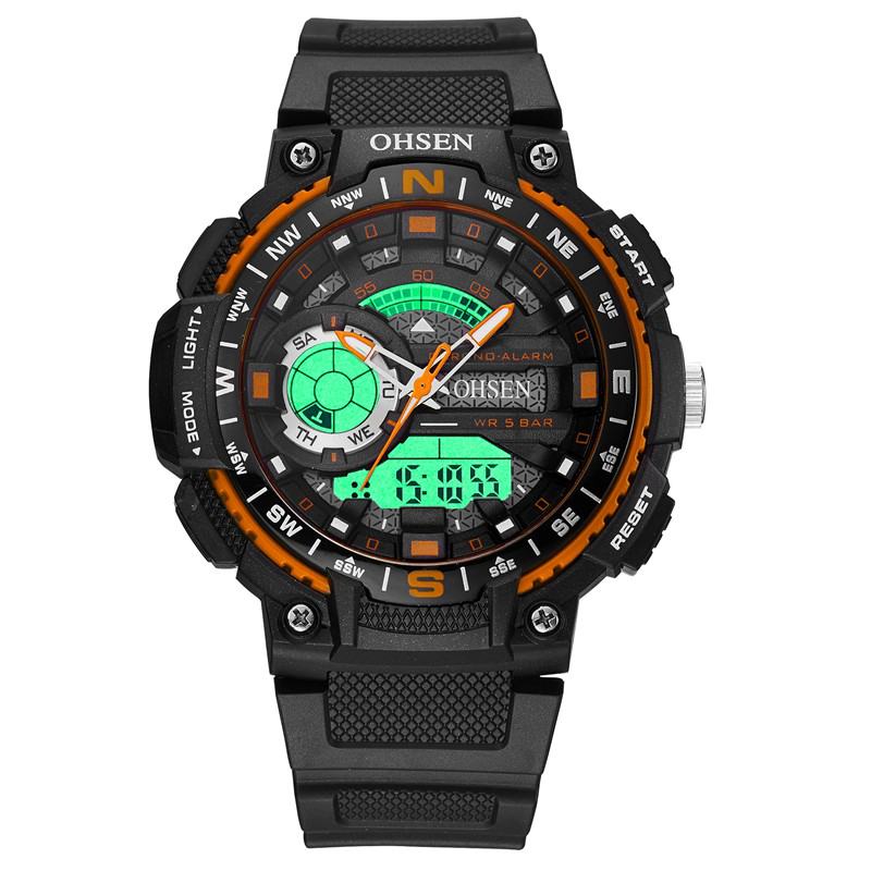 Zegarek Cyfrowy Podwójny Wyświetlacz Wielofunkcyjny Zegarek Sportowy Led Do Pływania