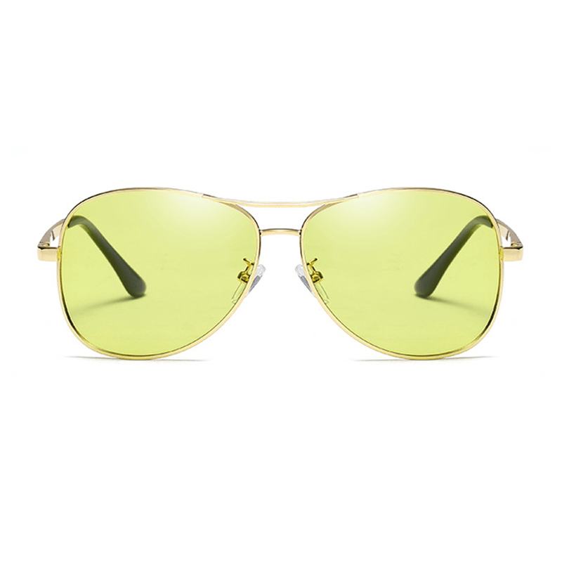 Zmieniające Kolor Okulary Przeciwsłoneczne Anty-uv Retro Metal Driving Night Vision Gogle
